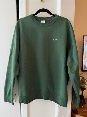 Nike Crewneck Sweatshirt - Dark Green with White Swoosh